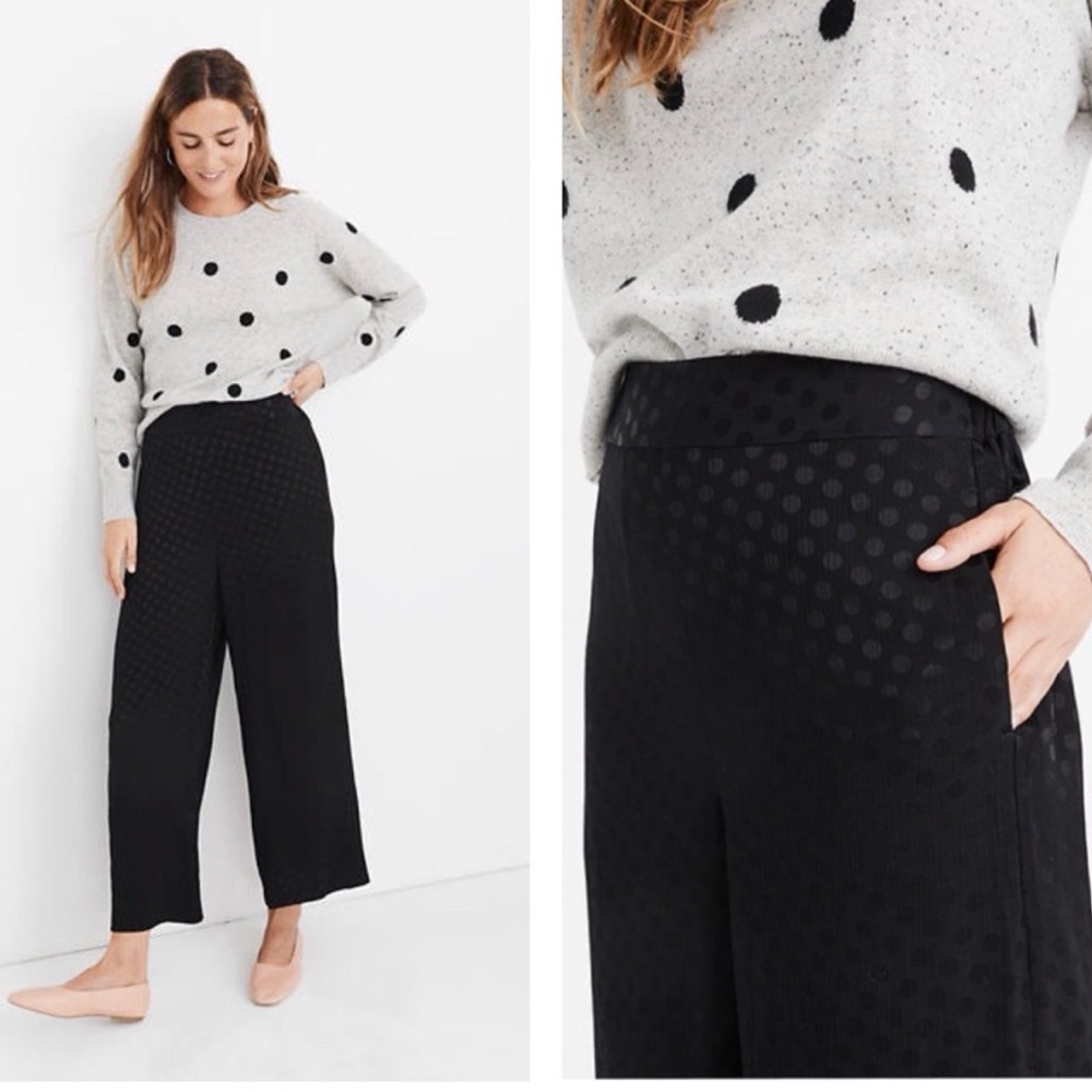 Madewell Drapey Jacquard Huston Pull-On Crop Pants SZ SM Minimalist